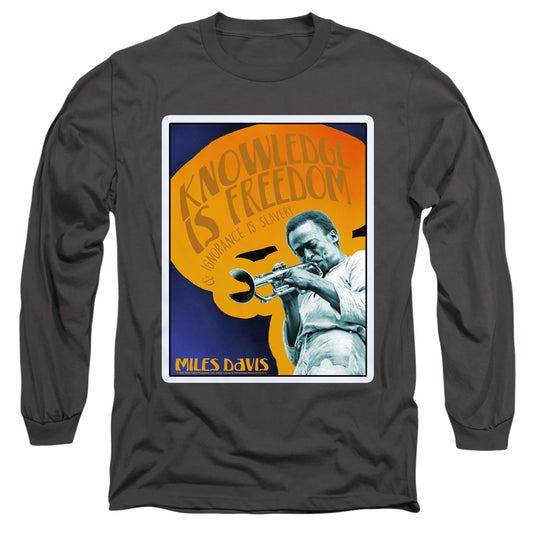 Miles Davis Knowledge And Ignorance Mens Long Sleeve Shirt Charcoal