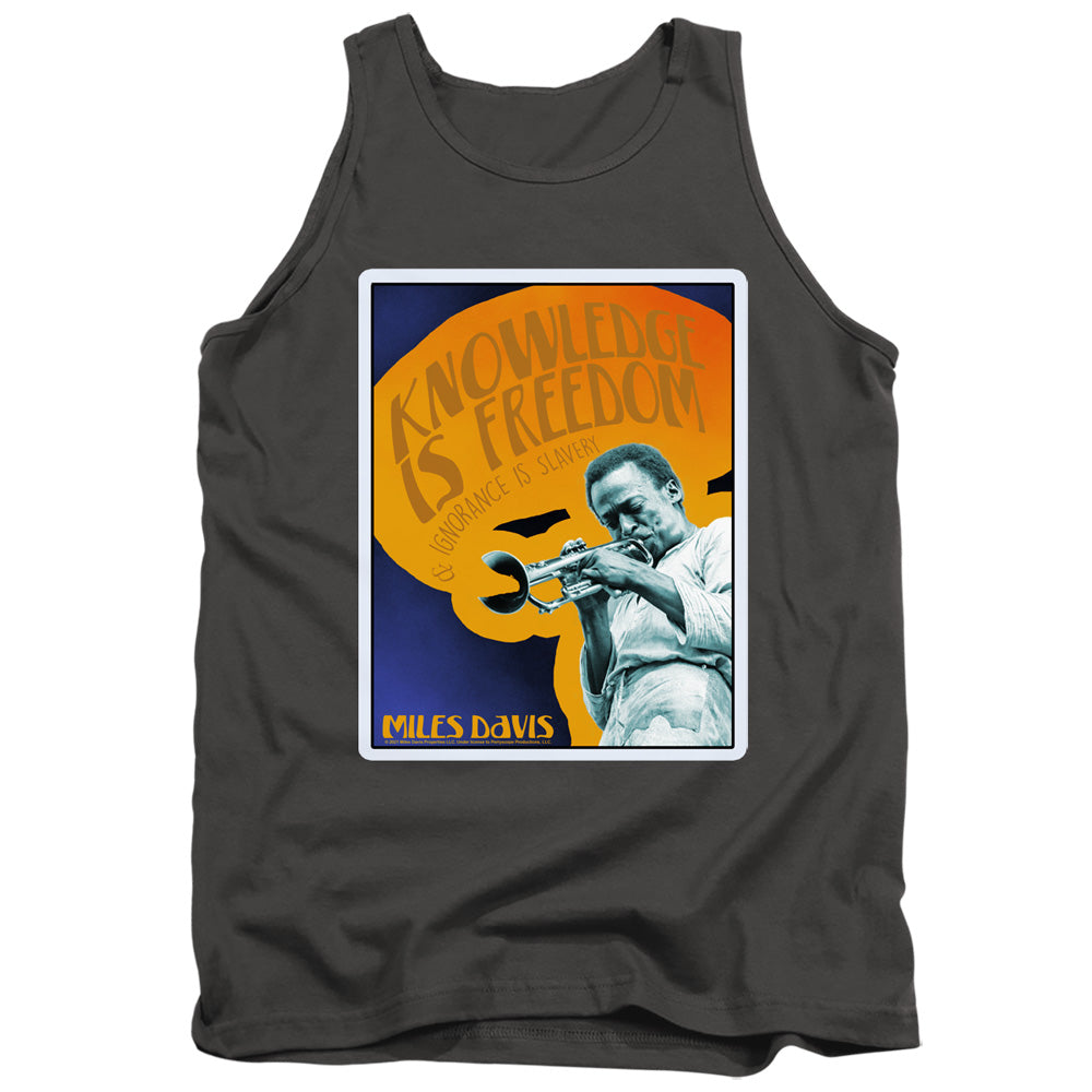 Miles Davis Knowledge And Ignorance Mens Tank Top Shirt Charcoal