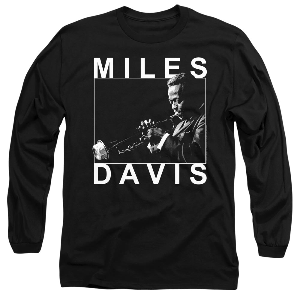 Miles Davis Monochrome Mens Long Sleeve Shirt Black