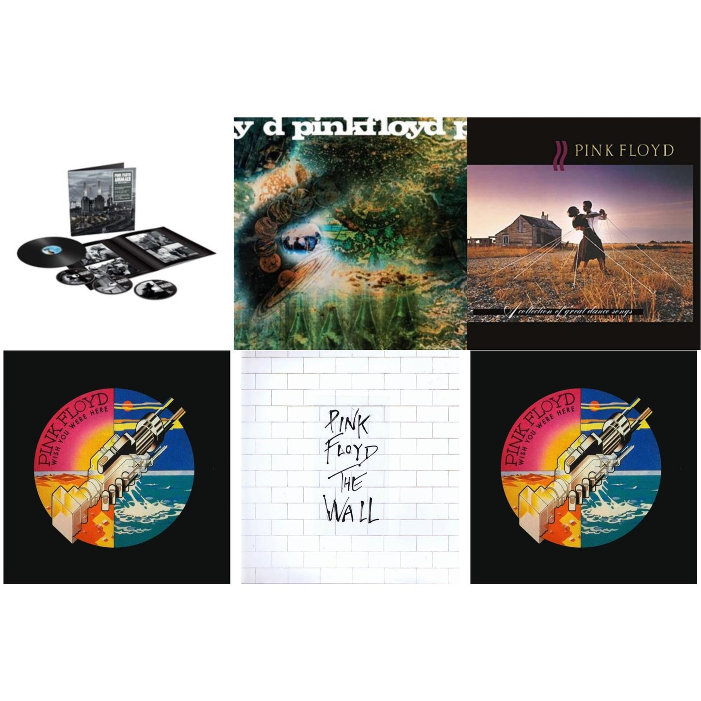 Pink Floyd - Animals (2018 Remix) (LP/CD/DVD/Blu-Ray/180G) & Saucerful Of Secrets (Mono/180G) & Collection Of Great Dance Songs (180G) & Wish You Were Here (180G) & Wall & Wish You Were Here (Limited)