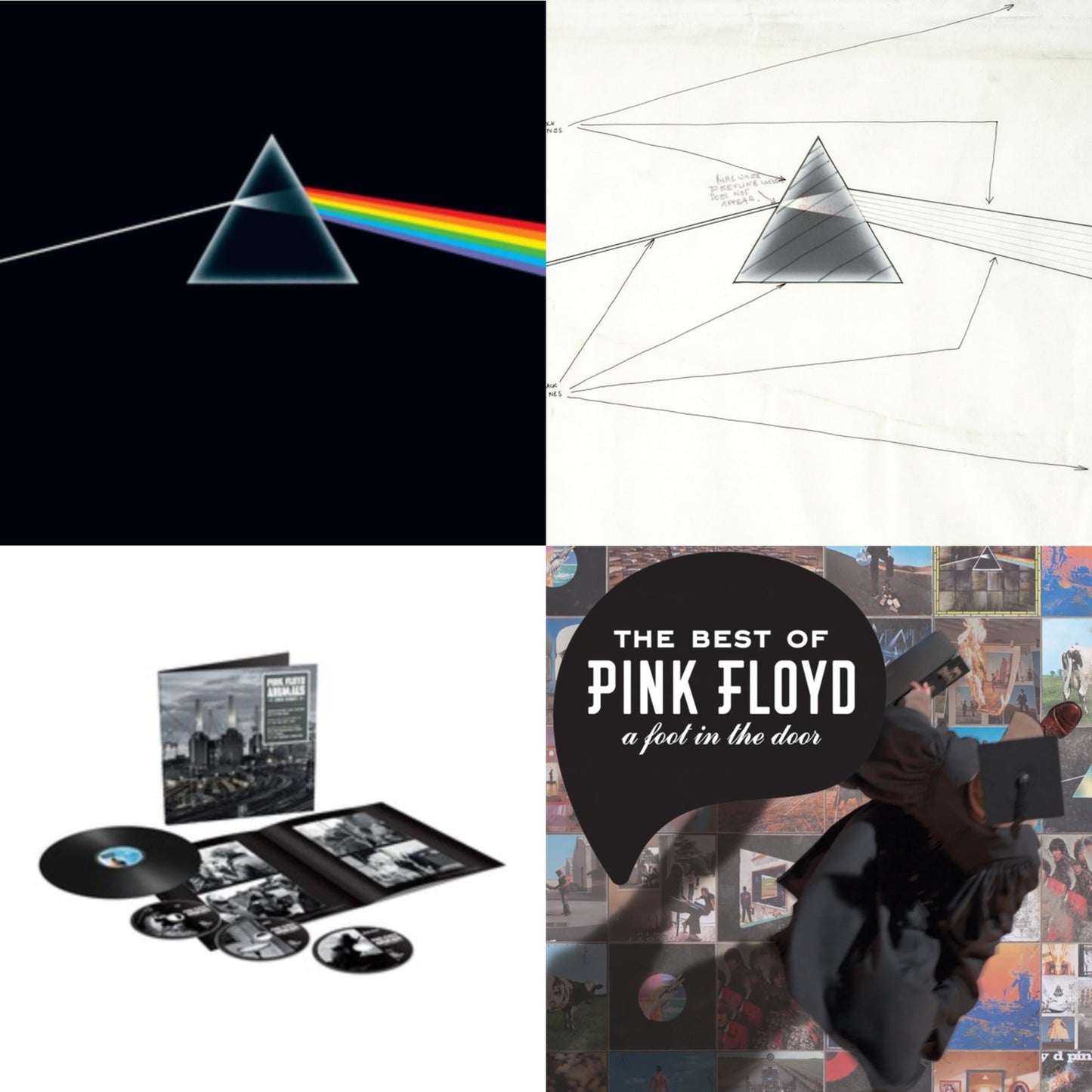 Pink Floyd - Animals (2018 Remix) (LP/CD/DVD/Blu-Ray/180G) & Dark Side Of The Moon Live At Wembley Empire Pool 1974 & Dark Side Of The Moon (50Th Anniversary Remaster) & Best Of Pink Floyd: A Foot In Door (2LP/180G Vinyl)