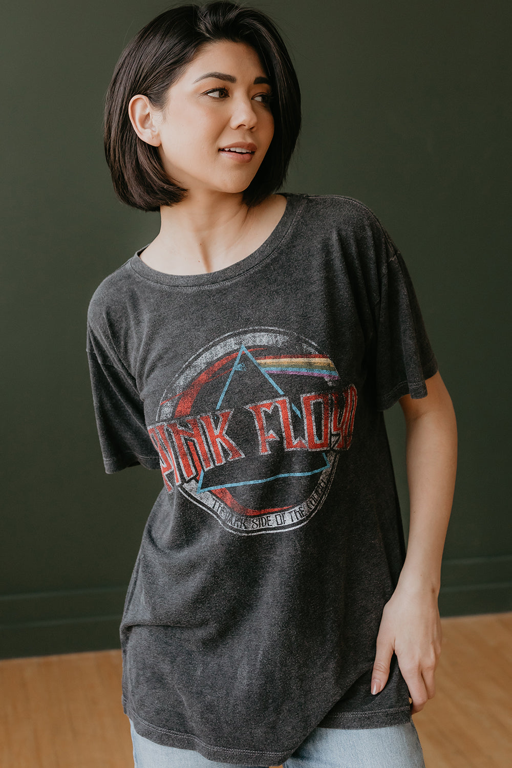 Pink Floyd Dark Side Of The Moon Womens Tee Shirt Black