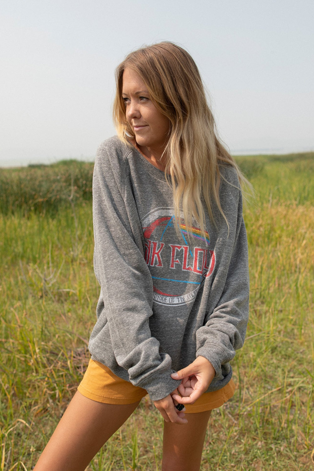 Pink Floyd Oversized Womens Sweatshirt Grey