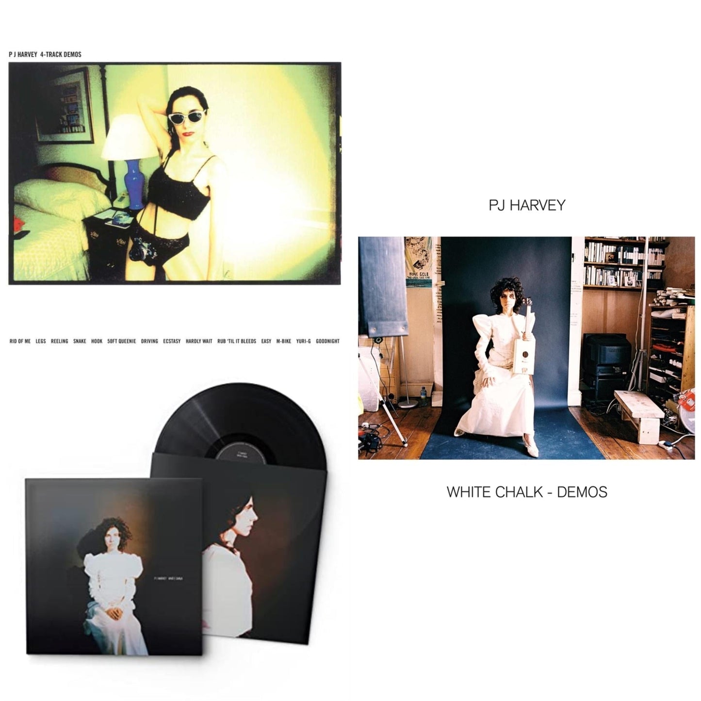 Pj Harvey - White Chalk & White Chalk (Demos) & 4-Track Demos - LP Vinyl Bundle
