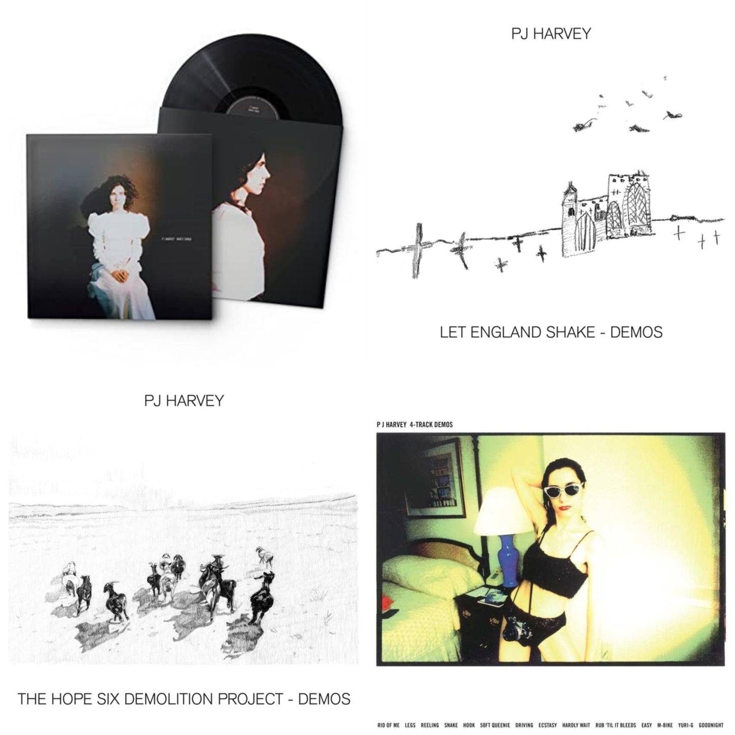 Pj Harvey - White Chalk & Let England Shake - Demos & Hope Six Demolition Project - Demos & 4-Track Demos - LP Vinyl Bundle