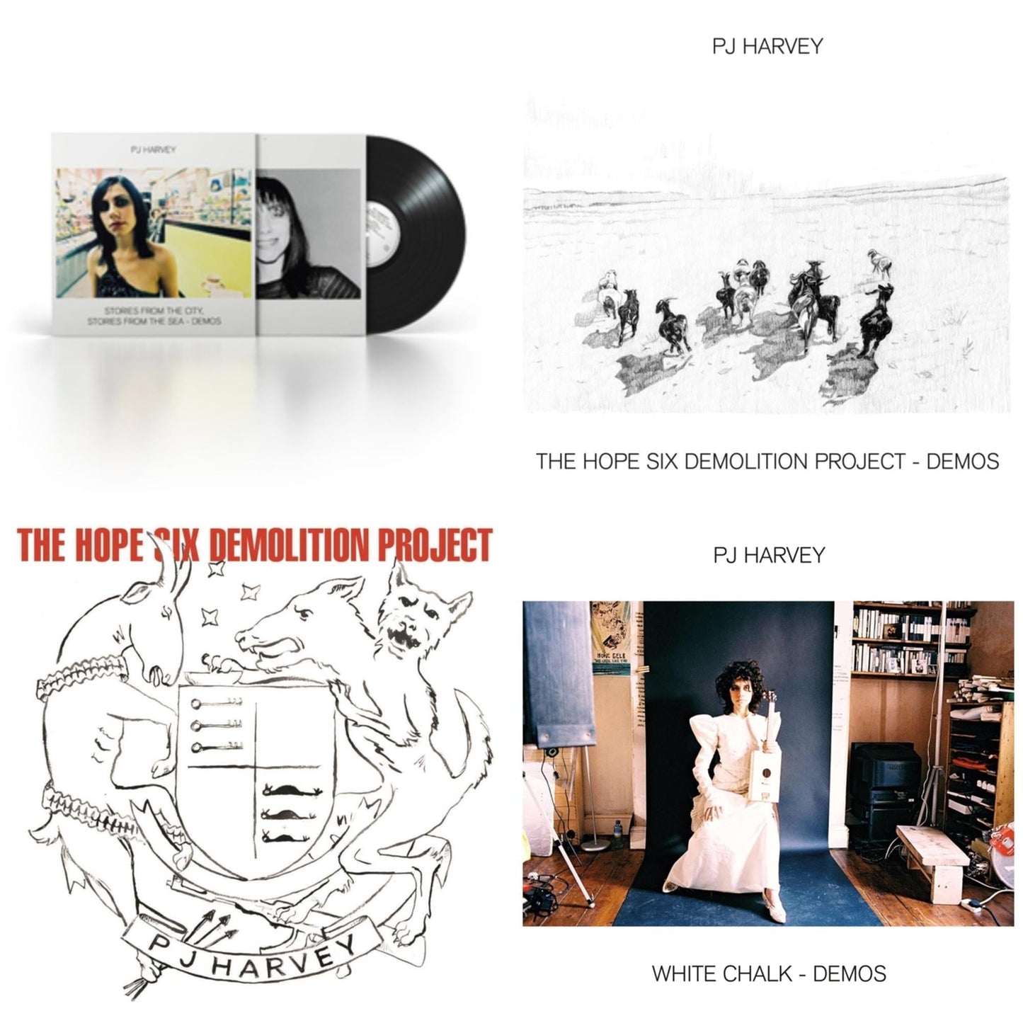 Pj Harvey - Stories From The City, Stories From The Sea - Demos & Hope Six Demolition Project - Demos & Hope Six Demolition Project & White Chalk (Demos) - LP Vinyl Bundle