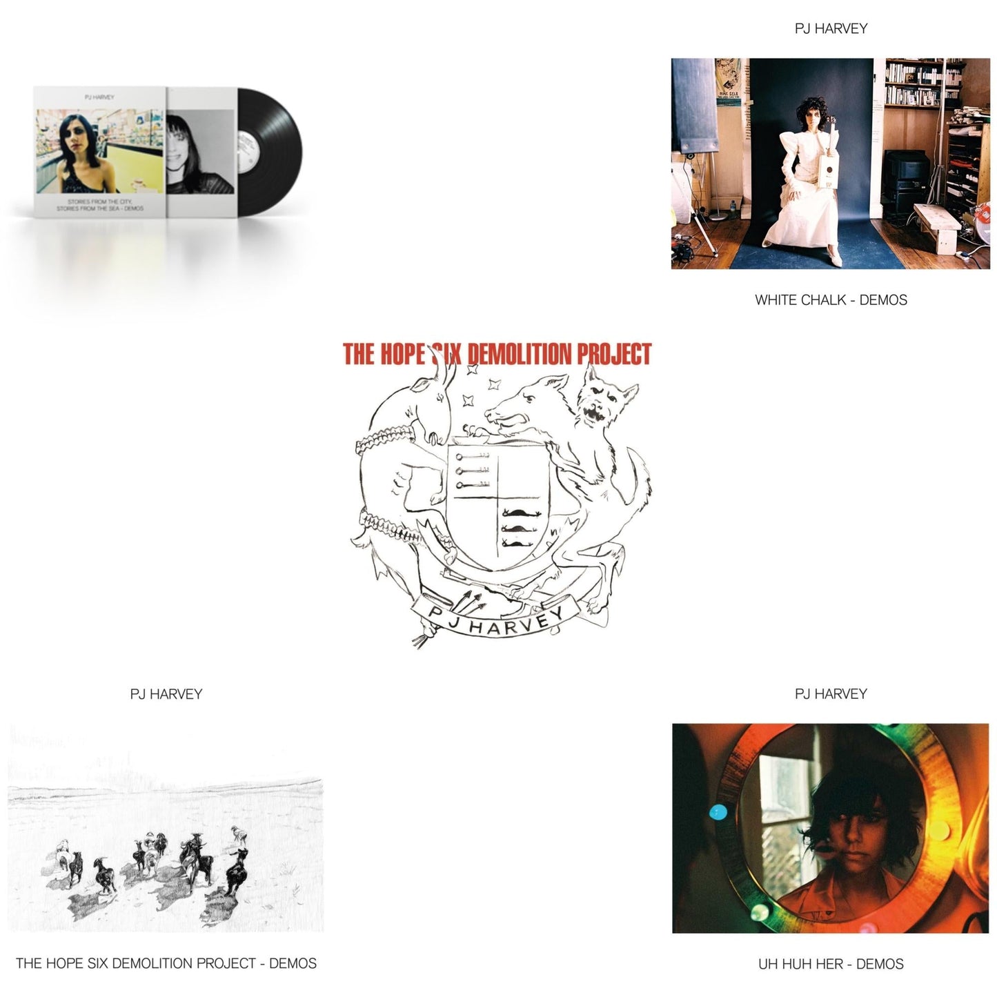 Pj Harvey - Uh Huh Her (Demos) & White Chalk (Demos) & Hope Six Demolition Project & Hope Six Demolition Project - Demos & Stories From The City, Stories From The Sea - Demos - LP Vinyl Bundle