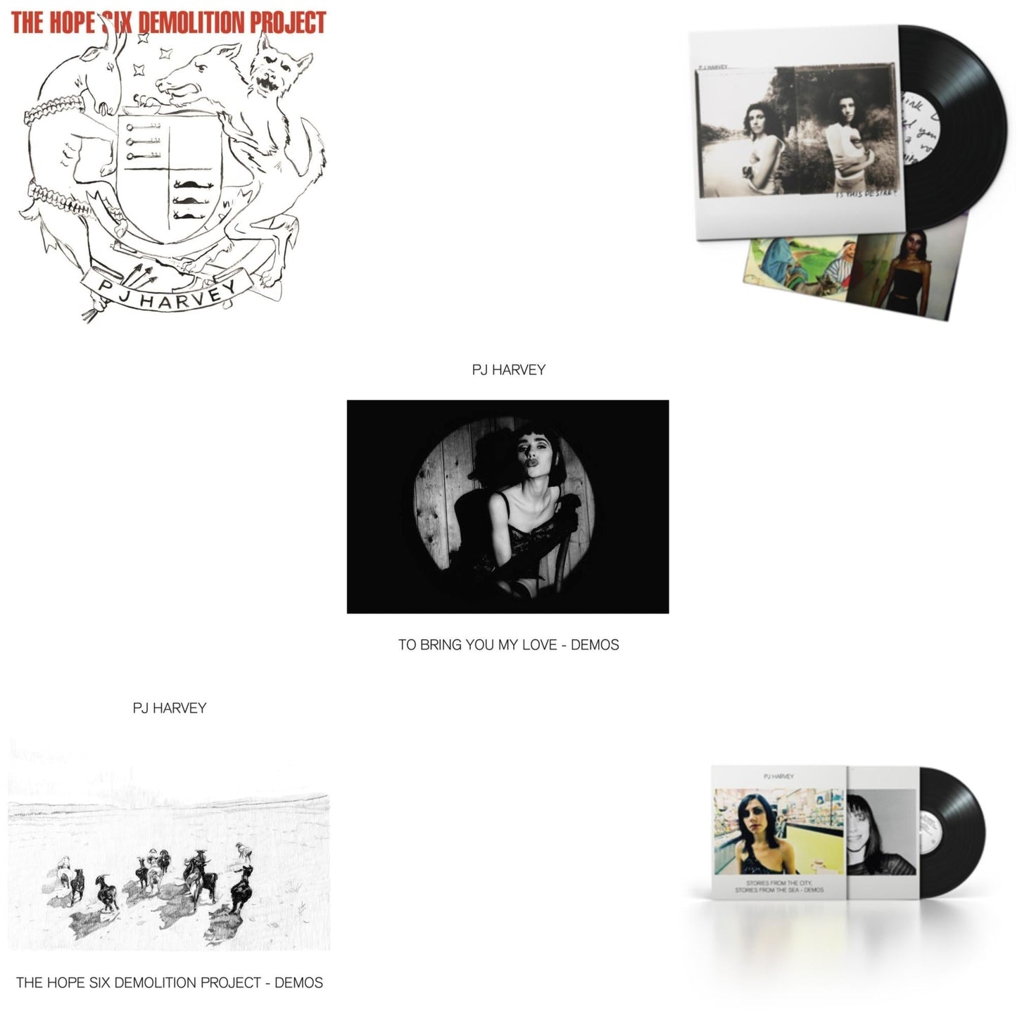 Pj Harvey - Hope Six Demolition Project & Hope Six Demolition Project - Demos & To Bring You My Love - Demos & Is This Desire? (2020 Reissue) & Stories From The City, Stories From The Sea - Demos - LP Vinyl Bundle