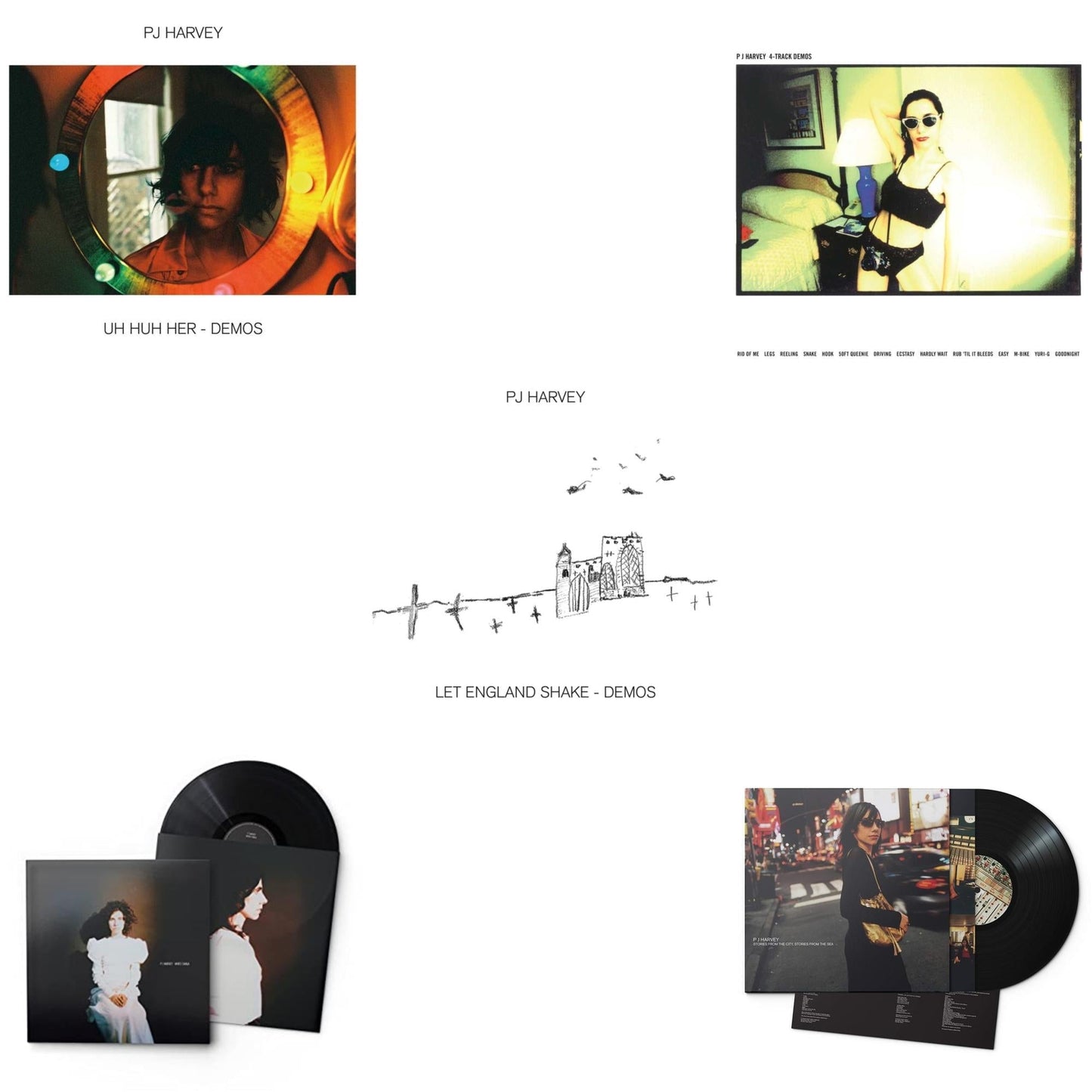 Pj Harvey - Uh Huh Her (Demos) & White Chalk & Let England Shake - Demos & 4-Track Demos & Stories From The City, Stories From The Sea - LP Vinyl Bundle