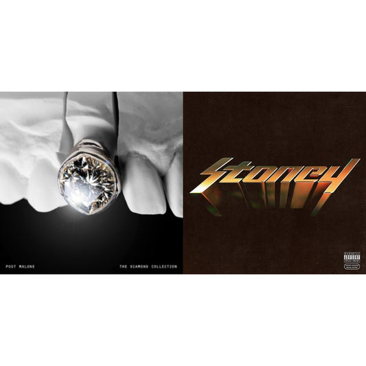 Post Malone - Diamond Collection (Metallic Silver Vinyl/2LP) & Stoney (Orange LP Vinyl)