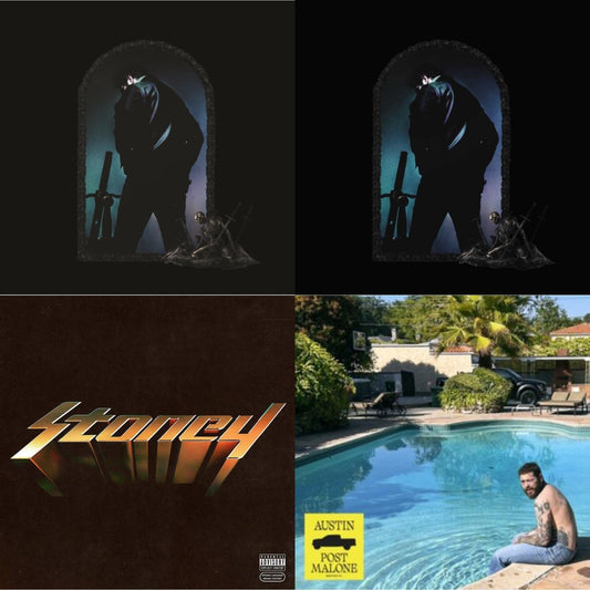 Post Malone - Austin (Forest Green/2LP) (X) & Hollywood's Bleeding (Lavender Vinyl/2LP) & Hollywood's Bleeding (2LP/Pink Vinyl) & Stoney (Orange LP Vinyl)