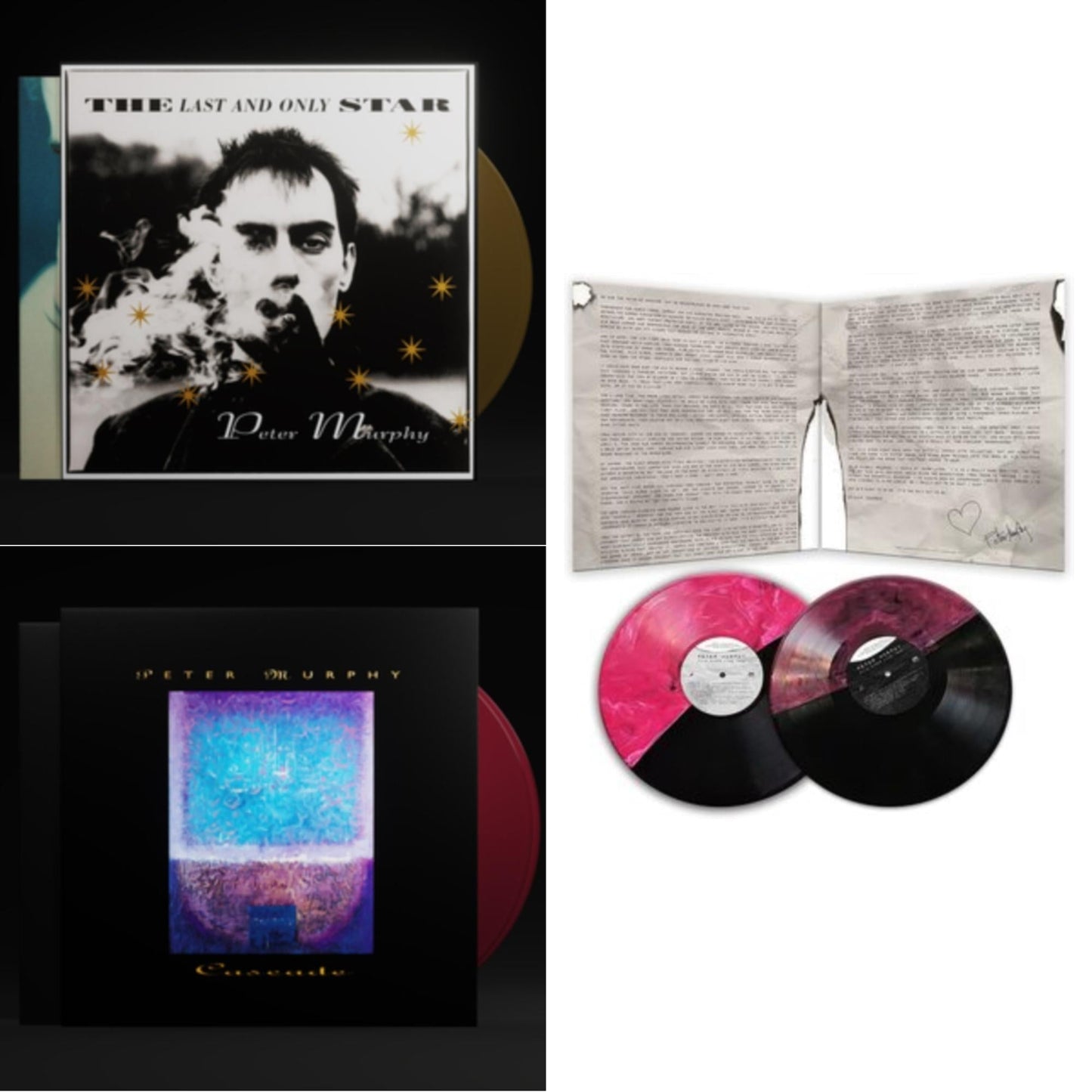 Peter Murphy - Last & Only Star (Rarities) (Gold LP Vinyl) & Cascade (Scarlet Vinyl/2LP) & Wild Birds Live Tour (Purple & Black Vinyl/2LP)