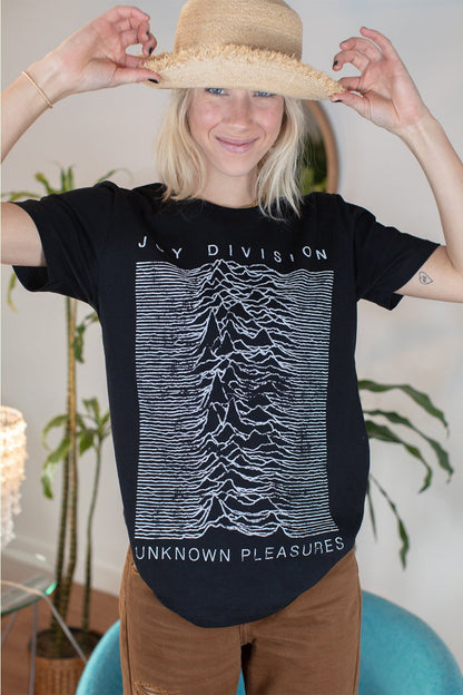 Joy Division Unknown Pleasure Womens Tee Shirt Black