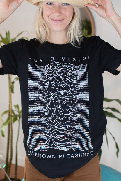 Joy Division Unknown Pleasure Womens Tee Shirt Black