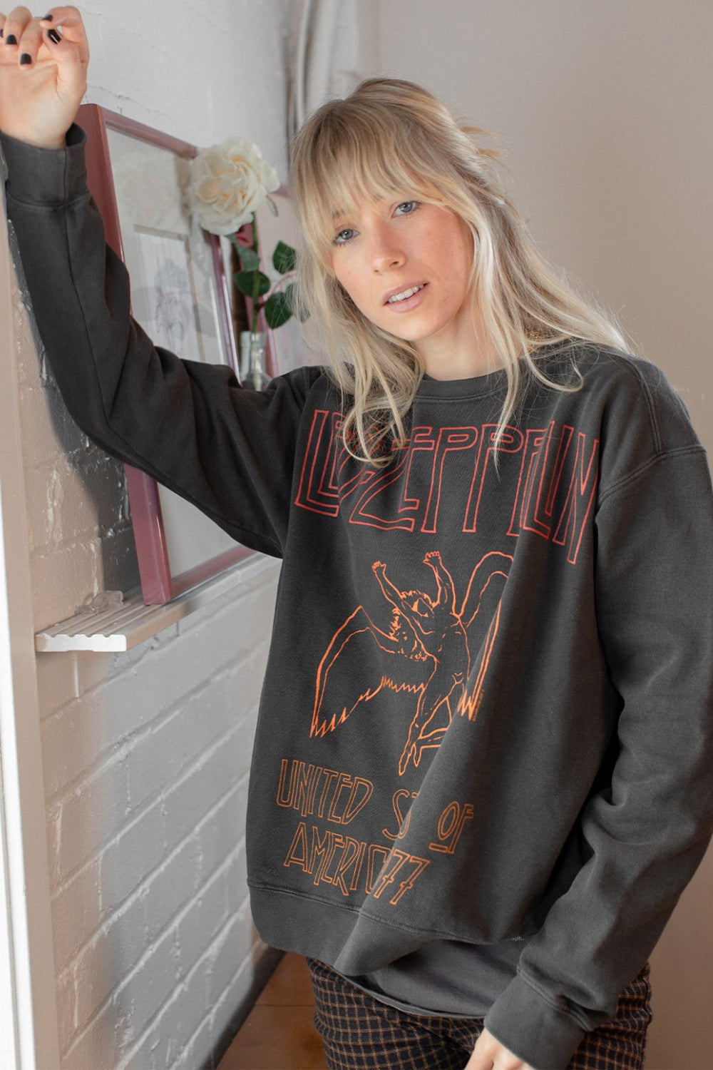 Led Zeppelin USA 1977 Womens Sweatshirt Black