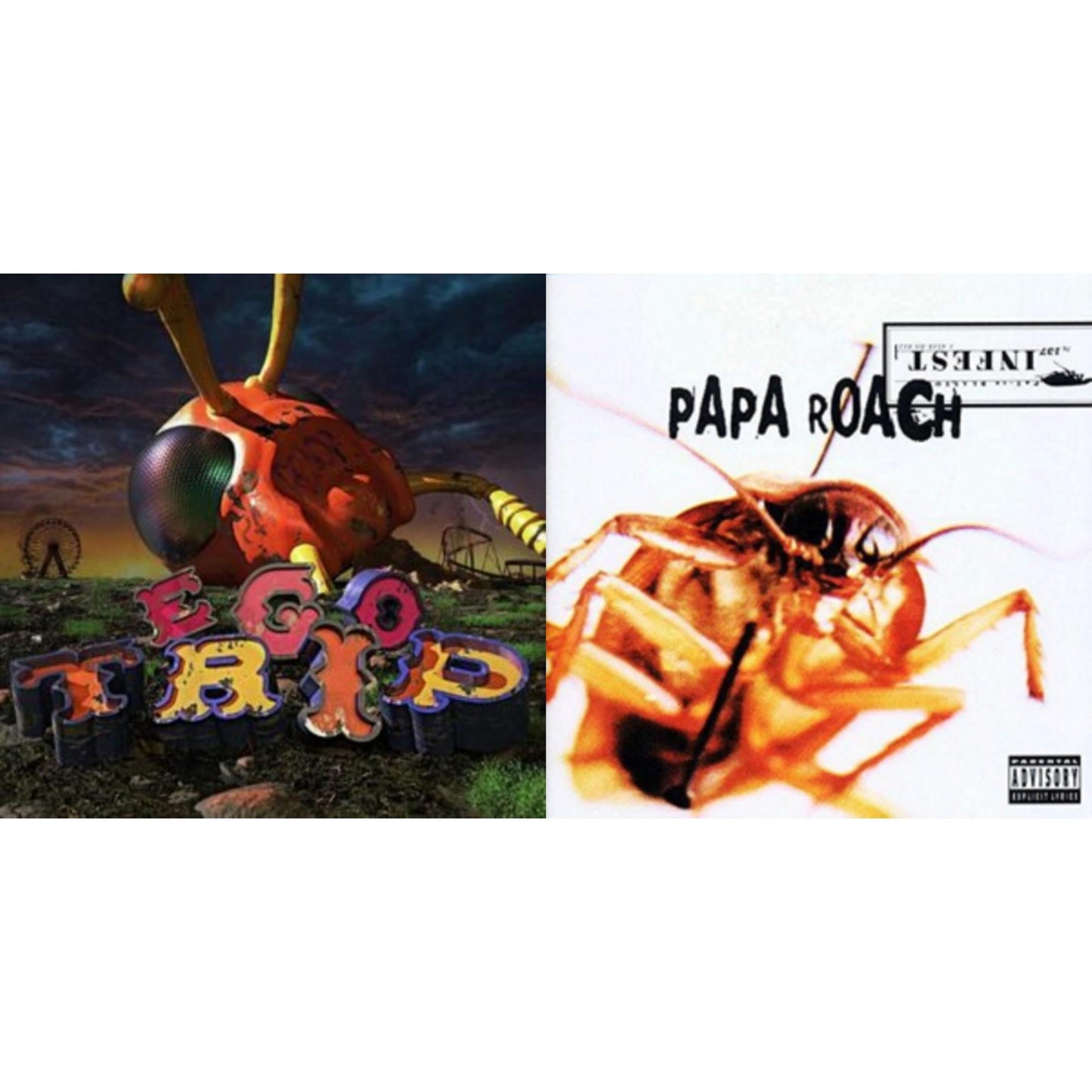 Papa Roach - Ego Trip (Blue Seaform Wave LP Vinyl/Transparent Yellow 7Inch) & Infest