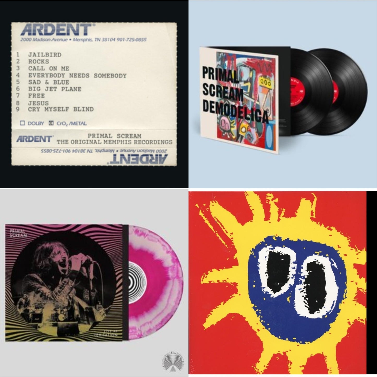 Primal Scream - Give Out But Don’T Give Up & Demodelica & Live At Levitation (Pink LP Vinyl) (Ten Bands One Cause) & Screamadelica