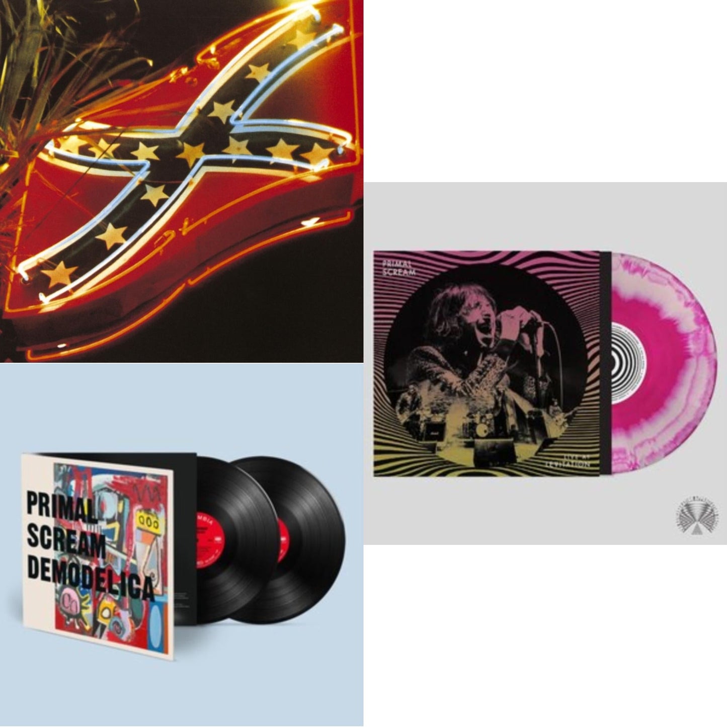 Primal Scream - Give Out But Don't Give Up (The Original Memphis Recordings) (3LP/140G) & Demodelica & Live At Levitation (Pink LP Vinyl) (Ten Bands One Cause)
