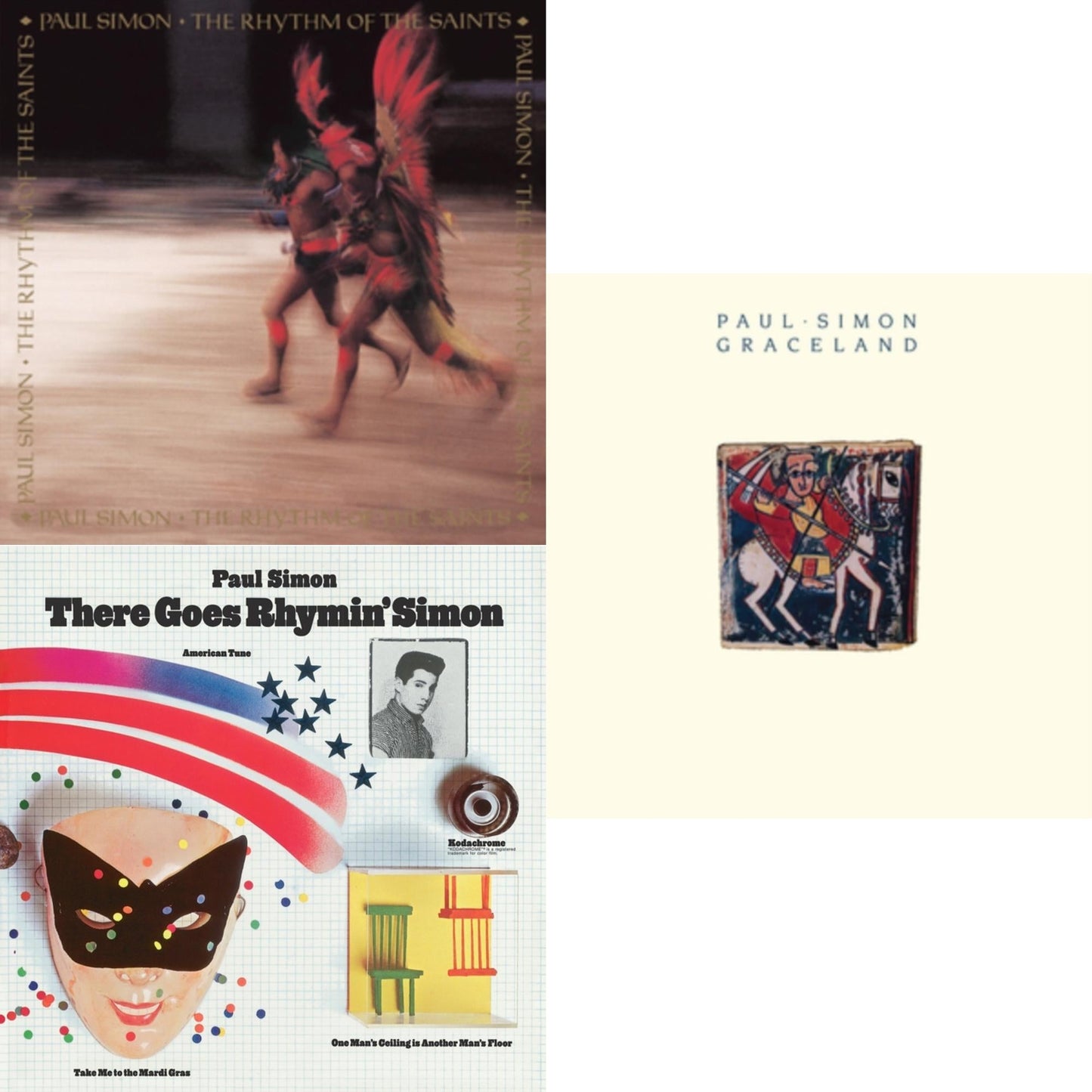Paul Simon - Rhythm Of The Saints (140G/Dl Code) & There Goes Rhymin' Simon (Opaque Orange LP Vinyl/50Th Anniversary) (Rsd Essential) & Graceland (25Th Anniversary Edition)