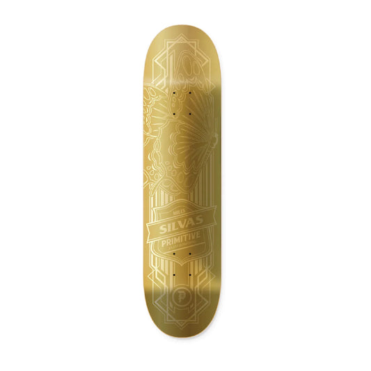 Primitive Silvas Gold Foil Butterfly Skateboard Deck - 8.25ƒ?? Gold