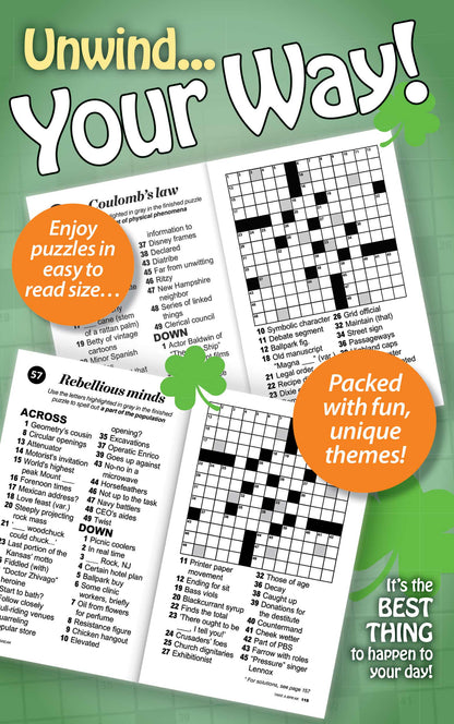 Crossword! - Large Print Vol. 5 Issue 6: 99 Puzzles + Bonus Word Scrambles, Lucky Lingo Wordplay, Easy To Read Size, Unique Themes, Helpful Hints, Unwind, De-Stress, Relax, Brain Challenges & Unplug!