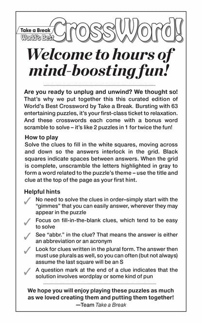 World's Best Puzzles Cross Word - Large Print Vo. 5 / Issue 15 - 99+ Puzzles and Mystery Words, Spring Jubilee Crosswords