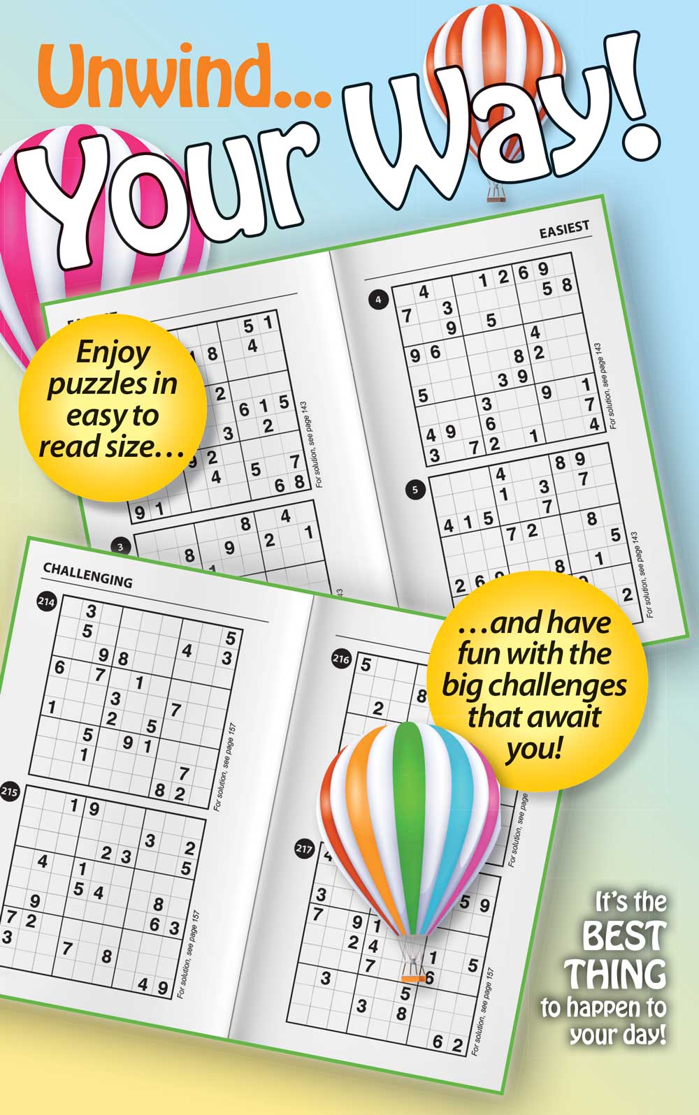 Take a Break - Sudoku 242401 Large Print: 277 Puzzles, 5 Levels Of Difficulty, Brain Challenges, Helpful Hints, Relax, Unwind, Unplug, De-Stress, Mind-Boosting Fun, Easy To Read, Solutions & Solve!