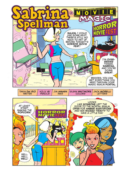 Archie Jumbo Comics Digest - Sabrina Spellman Monster Movie Magic, Nemesis Amber Nighstone, Sabrina Must Use Her Own Spells To Keep Archie & Friends Safe Without Them Realizing Movie Magic Is Real!