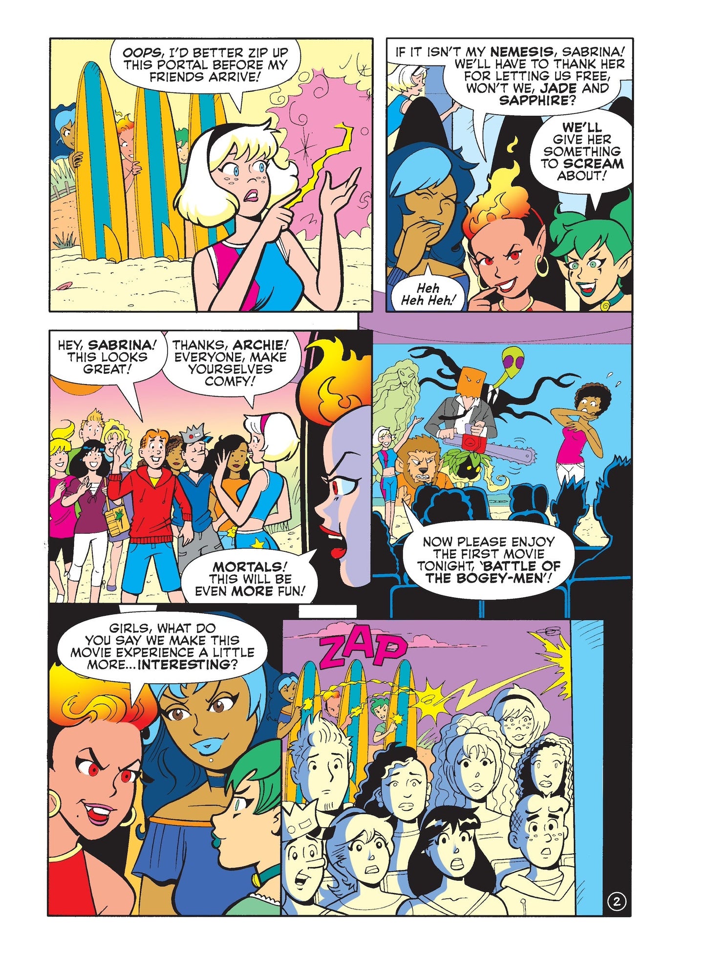 Archie Jumbo Comics Digest - Sabrina Spellman Monster Movie Magic, Nemesis Amber Nighstone, Sabrina Must Use Her Own Spells To Keep Archie & Friends Safe Without Them Realizing Movie Magic Is Real!