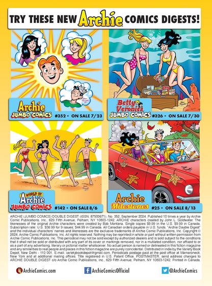 Archie Jumbo Comics Digest - Sabrina Spellman Monster Movie Magic, Nemesis Amber Nighstone, Sabrina Must Use Her Own Spells To Keep Archie & Friends Safe Without Them Realizing Movie Magic Is Real!