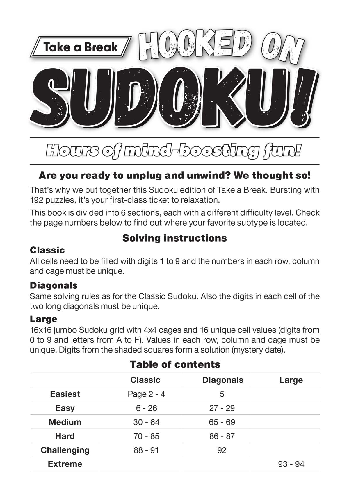 Take a Break - Hooked on Sudoku #3