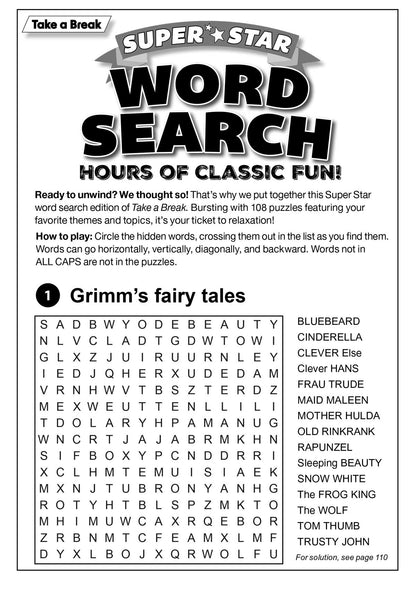 Take a Break - Super Star Word Search #3