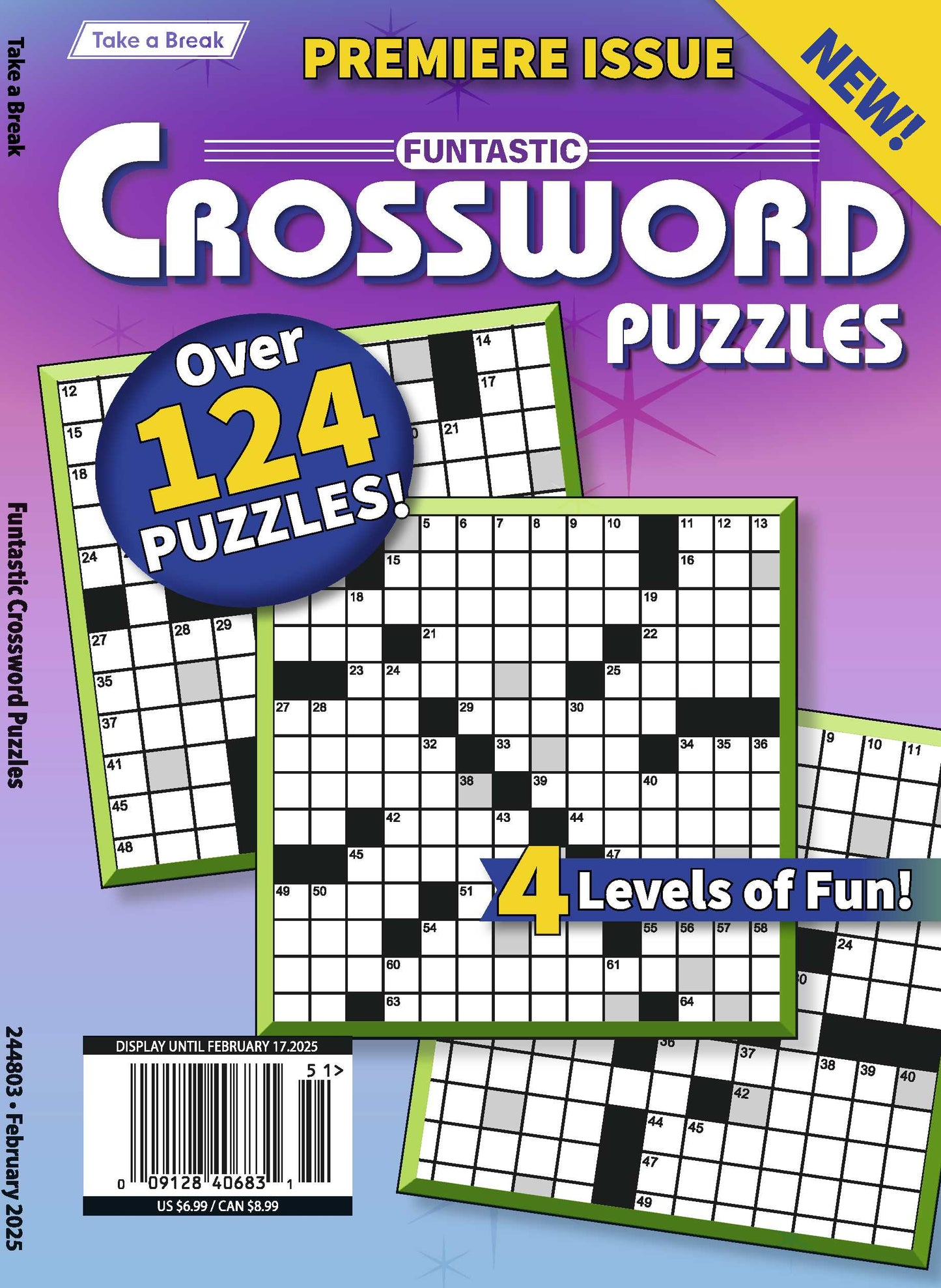Take a Break - Funtastic Crossword Puzzles: 124+ Puzzles, 4 Levels Of Fun, New Jumbo Issue, Hours Of Mind-Boosting Fun, Brain Challenges, Relax, Unwind, Unplug, Recharge, De-Stress & Solve!
