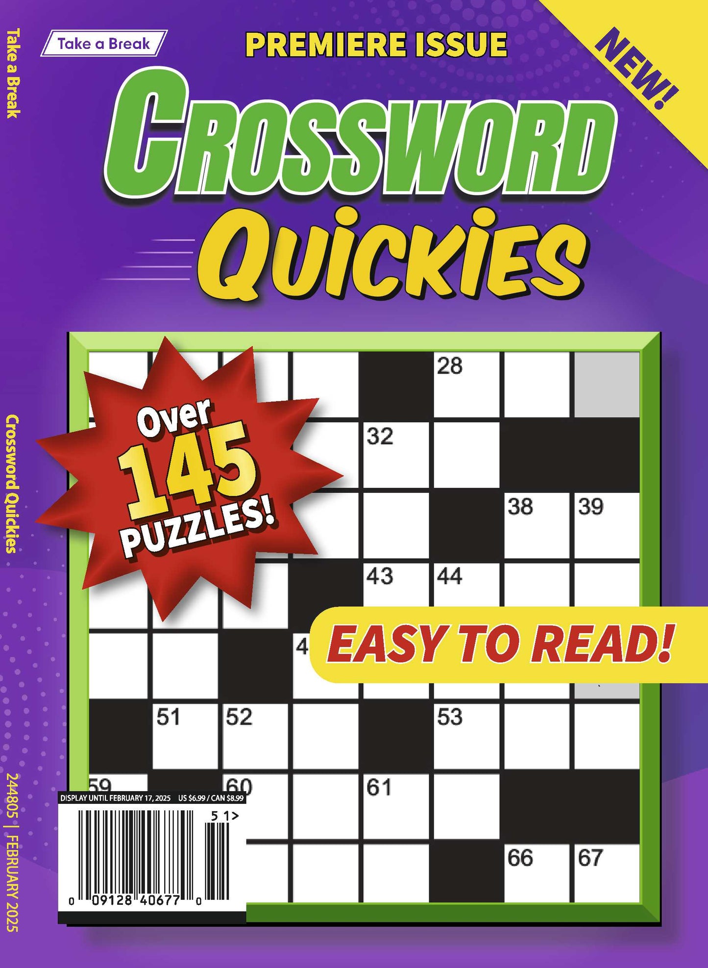 Take a Break - Crossword Quickies 244805 Easy To Read: 145+ Puzzles, Hours Of Mind-Boosting Fun, Brain Challenges, Relax, Unwind, Unplug, Recharge, De-Stress, Reduce Anxiety, Sit Back & Solve!