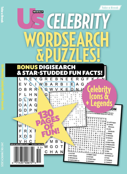 Take a Break - Us Weekly Celebrity Word Search & Puzzles 24.12.06: 130 Pages Of Fun, Celebrities, Icons, Legends! Bonus DigiSearch & Star Studded Fun Facts & More!
