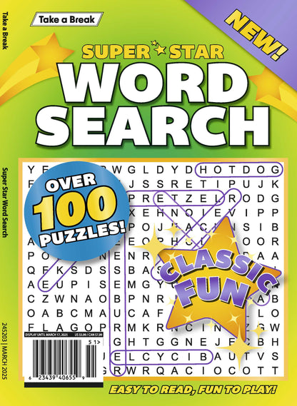 Take a Break - Superstar Word Search 24.12.13: Over 100 Puzzles, Classic Fun, Easy To Read, Fun To Play & More!