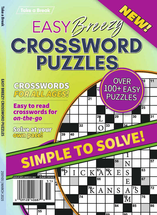 Take a Break - Easy Breezy Crossword 24.12.27: Over 100 Easy Puzzles, Easy To Read, Simple To Solve, Crosswords For All Ages & On The Go!!