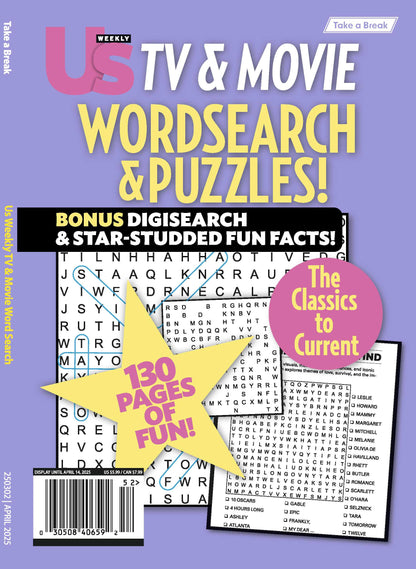 Take a Break - Us Weekly Superstar Word Search 25.01.10: 130 Pages Of Fun! From The Classics To Current, Bonus Digi Search & Star Studded Facts, Solve, Relax & Enjoy!