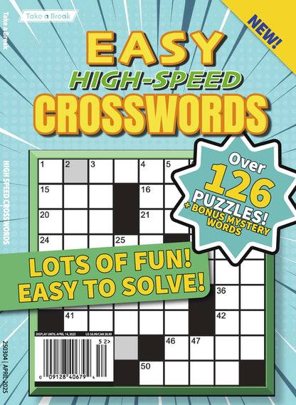 Take a Break - Easy Breezy Crossword 25.01.25: Over 126 Easy Puzzles, Crosswords For All Ages, Simple To Solve, Unplug, Relax, Hours Of Mind-Boosting Fun & More!