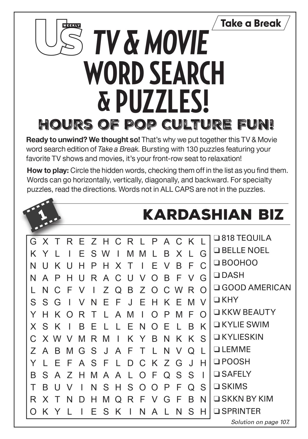 Take a Break - That’s Entertainment 25.05.16: 130 Puzzles Of Fun, Bonus DigiSearch, Star Studded Fun Facts About Your Favorite Celebrities, Icons, Legends & More!