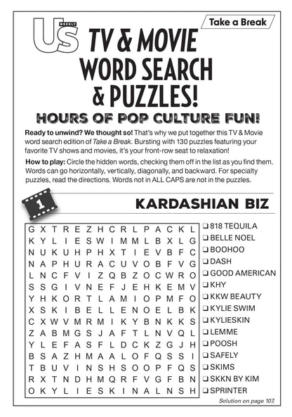 Take a Break - That’s Entertainment 25.05.16: 130 Puzzles Of Fun, Bonus DigiSearch, Star Studded Fun Facts About Your Favorite Celebrities, Icons, Legends & More!