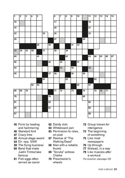 Take a Break - Easy Breezy Crossword 25.07.25: Over 100 Easy Puzzles, Crosswords For All Ages, Simple To Solve &  At Your Own Pace, Relax & Unwind, Great For On-The-Go & More!