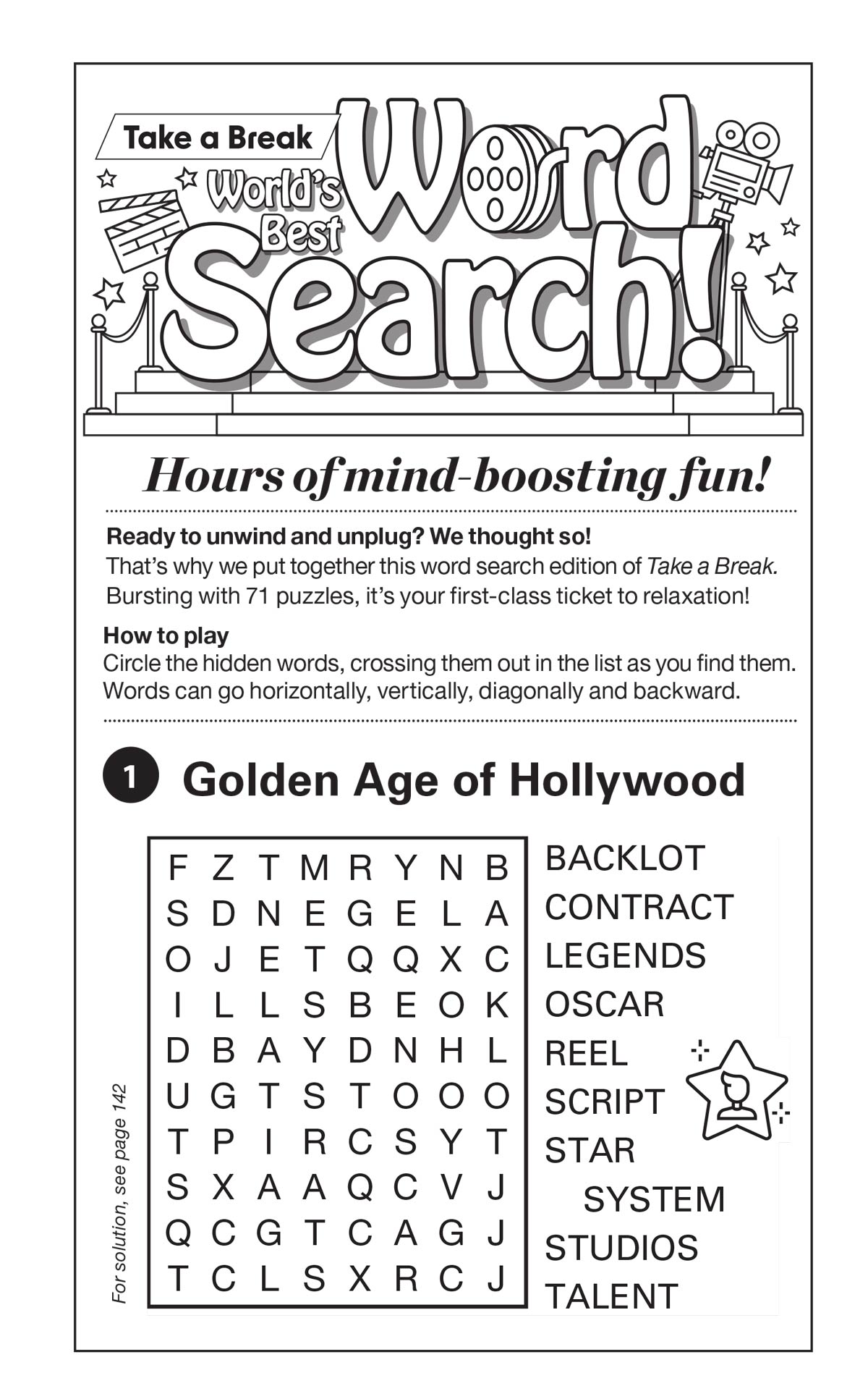 World's Best Puzzle - Word Search 25.08.15: Large Print, 71 Themed Puzzles, Golden Age Of Hollywood,  Relax & Unwind, Solve, Sharpen Your Brain & More!