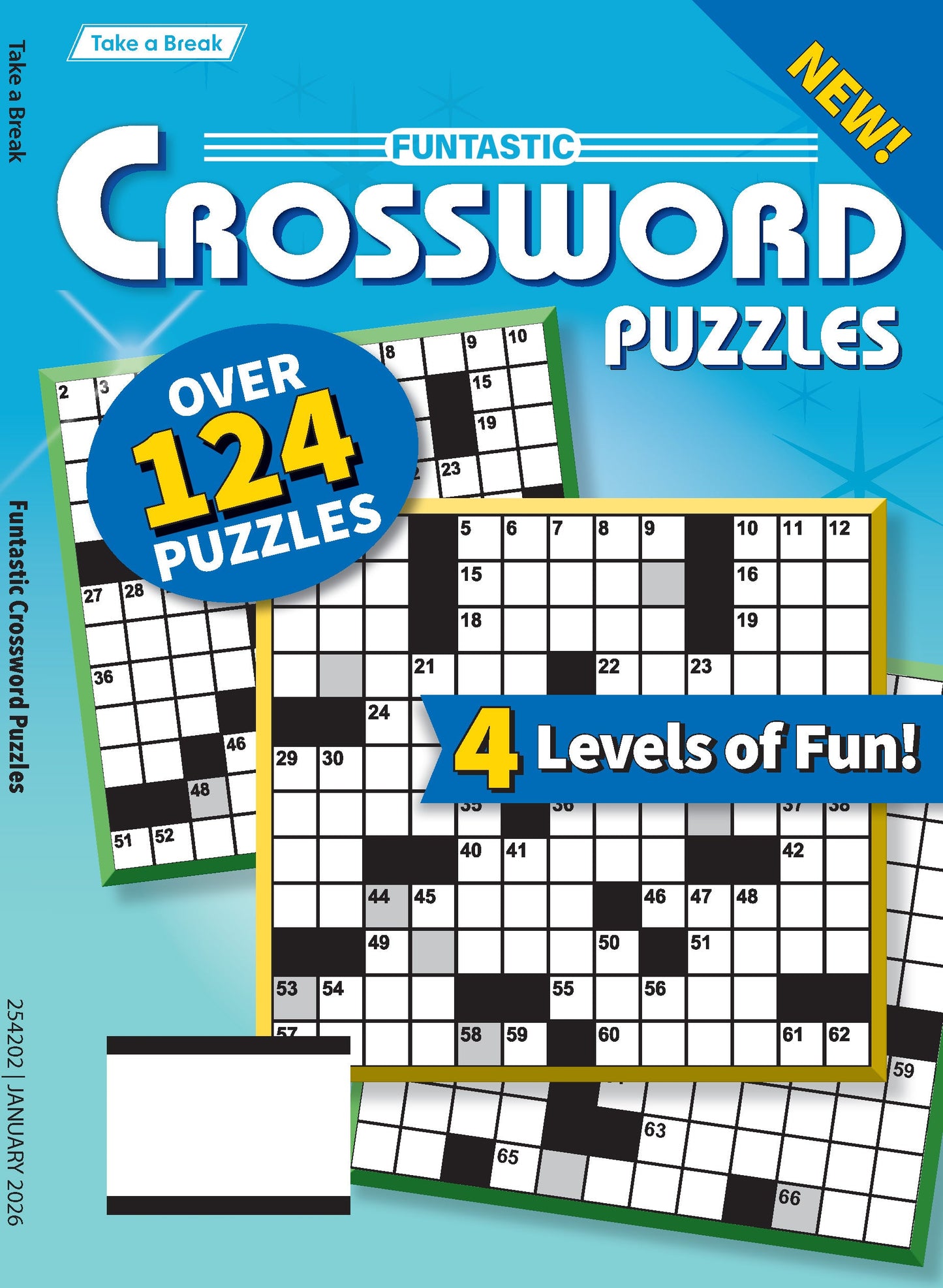 Take a Break - Funtastic Crossword 25.10.10: Large Print, Over 124 Puzzles, 4 Levels Of Fun, Relax & Unwind, Perfect For Travel, Hours Of Mind Boosting Fun & More!