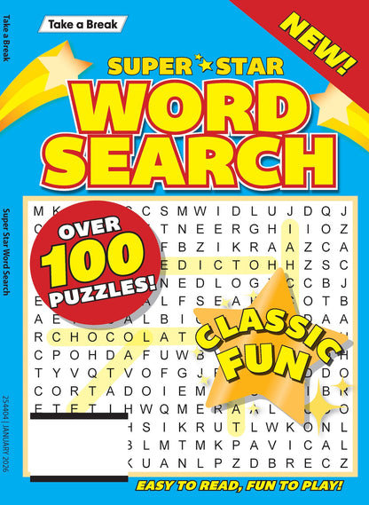Take a Break - Superstar Word Search 25.10.24: Over 100 Puzzles, Classic Fun, Easy To Read, Fun To Play, Relax & Unwind, Great For Travel, Brain Booster & More!