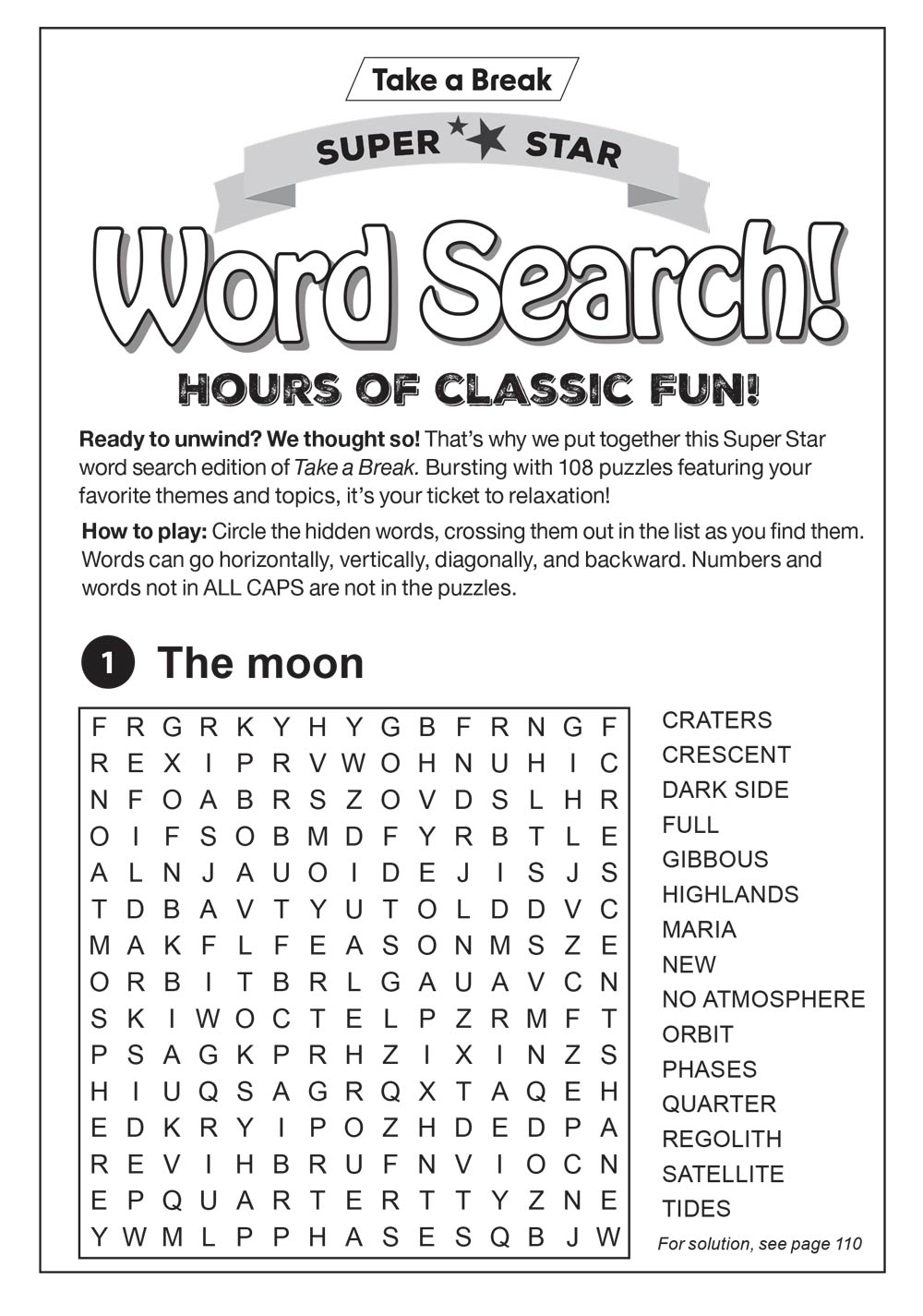 Take a Break - Superstar Word Search 25.10.24: Over 100 Puzzles, Classic Fun, Easy To Read, Fun To Play, Relax & Unwind, Great For Travel, Brain Booster & More!