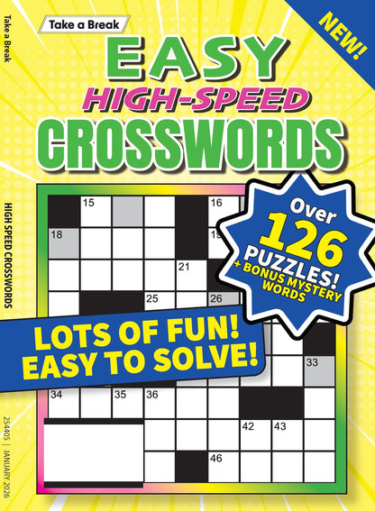 Take a Break - Easy High Speed Crossword 25.10.24: Over 126 Easy Puzzles, Crosswords For All Ages, Simple To Solve, Relax & Unwind, Great For Travel, Brain Booster & More!