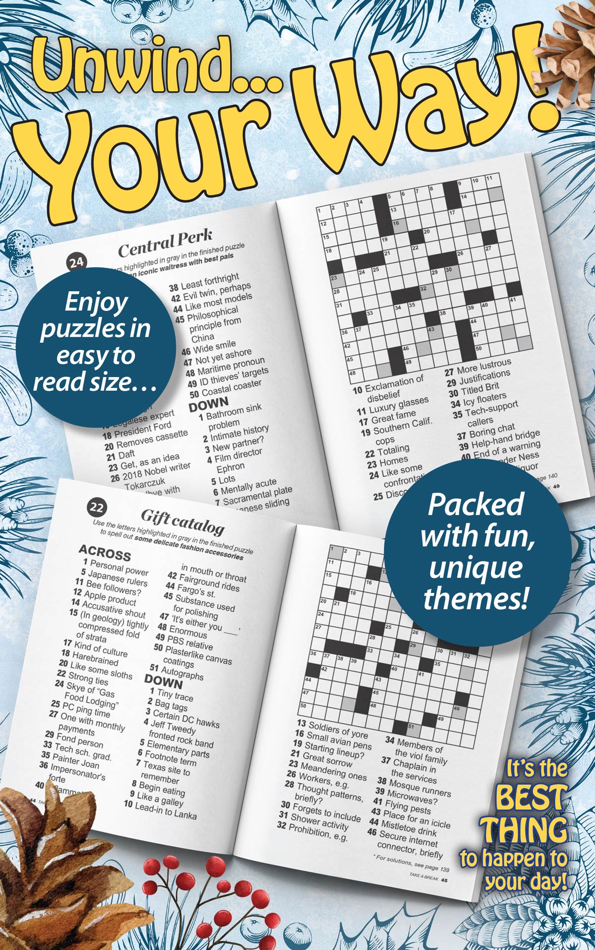 World's Best Puzzle - Crossword 25.12.26: Large Print, Over 99 Puzzles & Mystery Words, Perfect Puzzles For All Ages, Relax & Unwind, Great For Travel, Hours Of Mind-Boosting Fun & More!