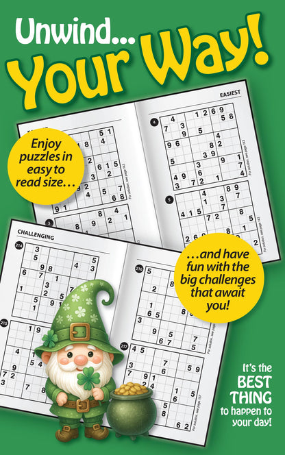 World's Best Puzzle - Sudoku 26.01.09: Large Print, 277 Puzzles, St. Patrick & Leprechaun Themed,  5 Levels Of Difficulty, Relax & Unwind, Great For Travel, Brain Booster & More!