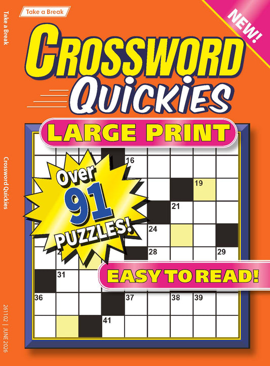 Take a Break - Crossword Quickies 26.04.17: Large Print, Over 91 Puzzles, Easy To Read, Perfect For Quick Breaks, Daily Mental Workouts, Relax,